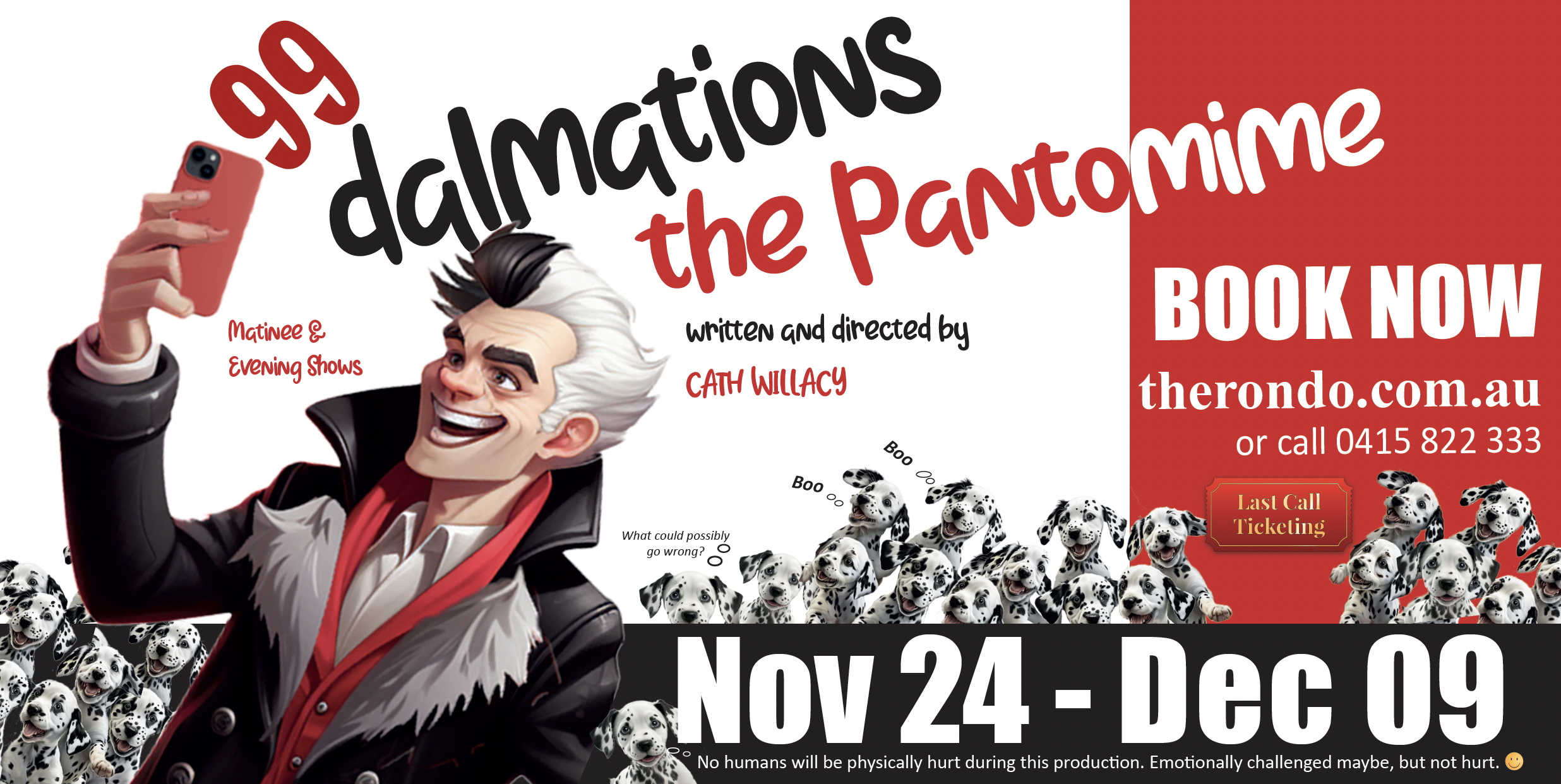 99 Dalmatians - the pantomime — Nov 24 - Dec 9, 2023